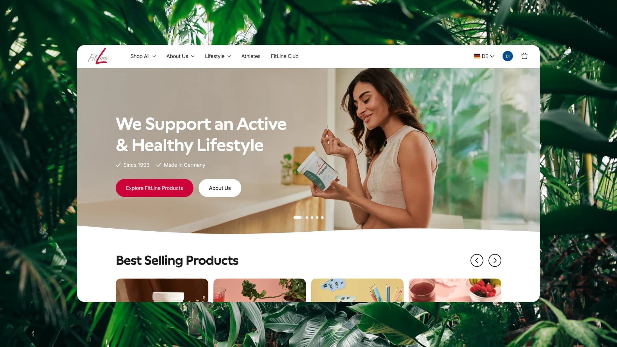 The redesigned FitLine shop.